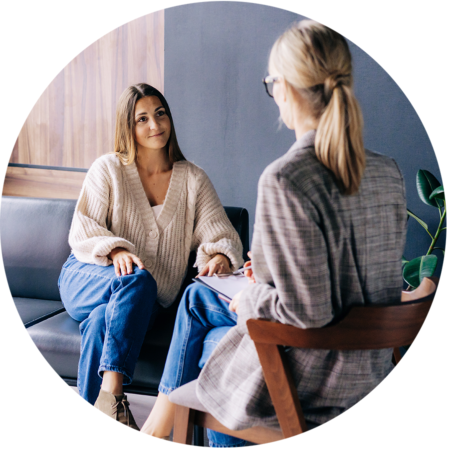 woman receiving psychotherapy help