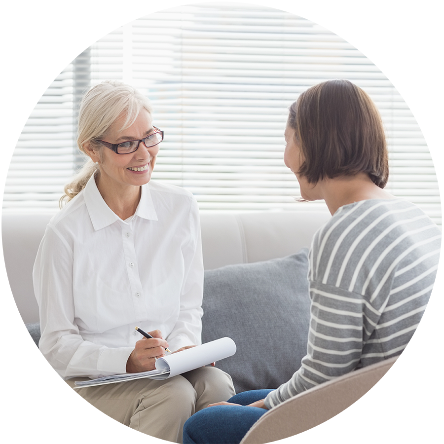 woman receiving psychotherapy help